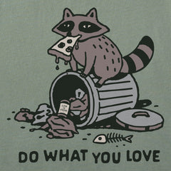 Women's Do What You Love Raccoon Short Sleeve Crusher Boxy Tee
