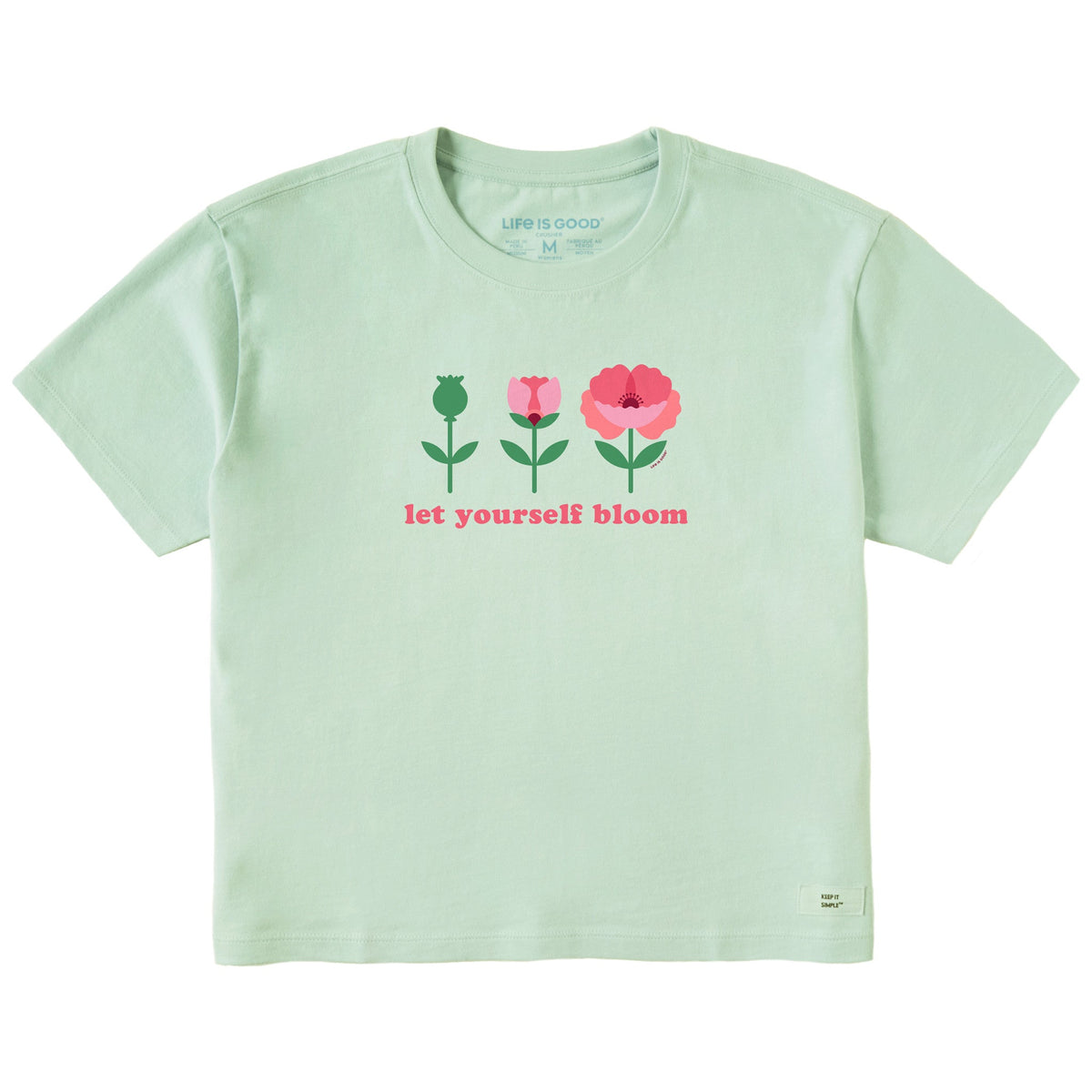 Women's Let Yourself Bloom Poppy Short Sleeve Crusher Boxy Tee