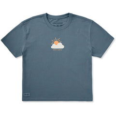 Women's Keep it Simple Sun Cloud Short Sleeve Crusher Boxy Tee