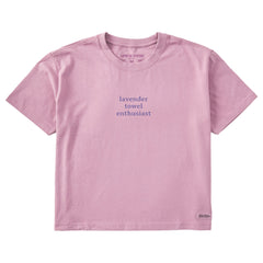 Women's Lavender Towel Enthusiast Short Sleeve Crusher Boxy Tee