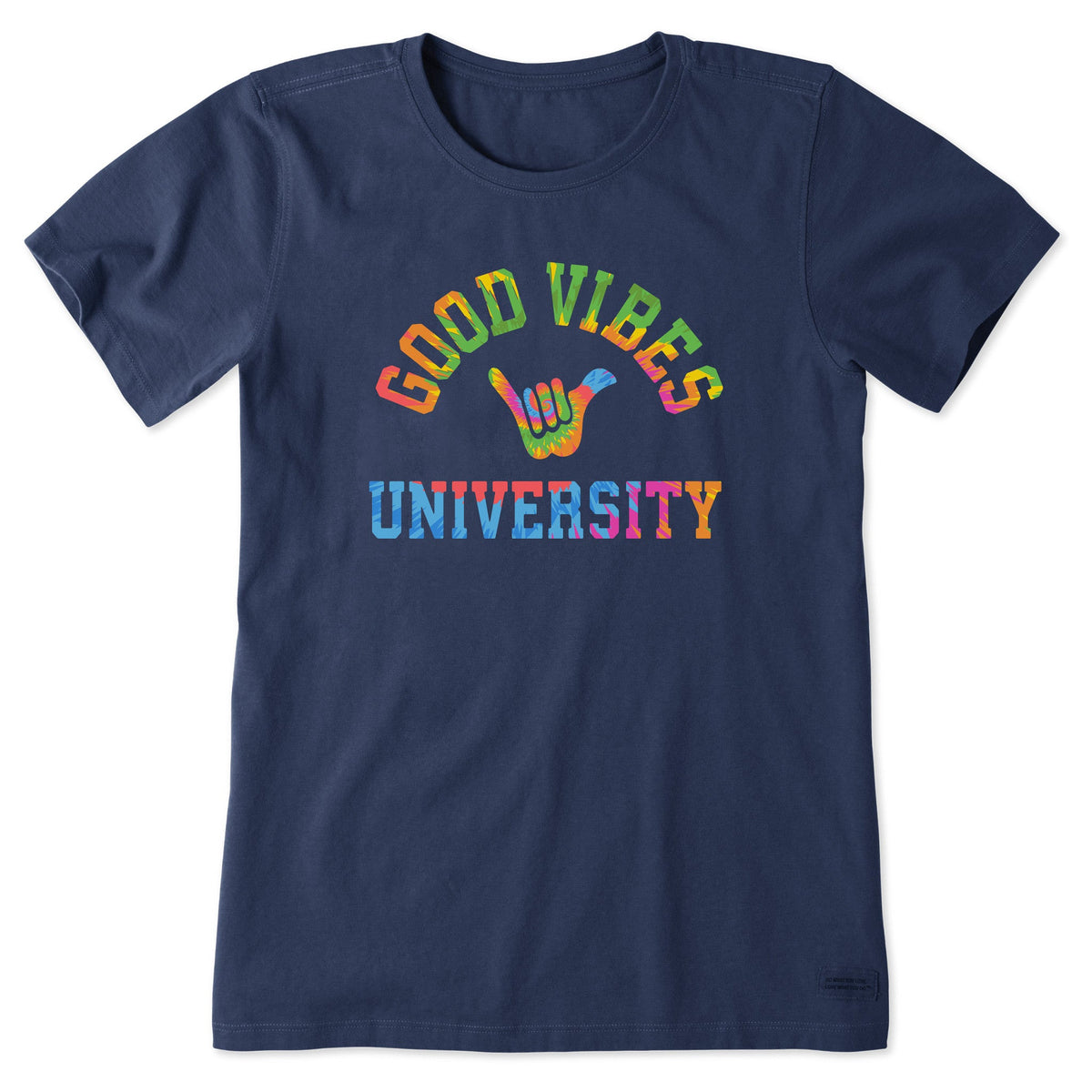 Women's Good Vibes University Tie Dye Short Sleeve Crusher Tee