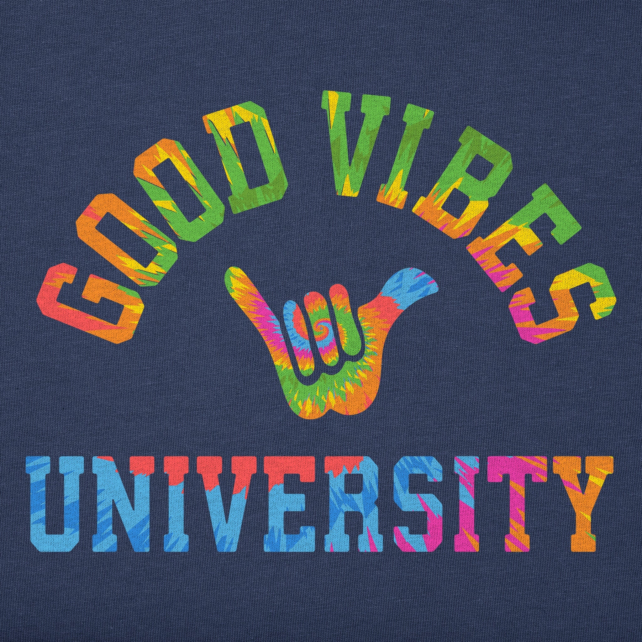 Women's Good Vibes University Tie Dye Short Sleeve Crusher Tee