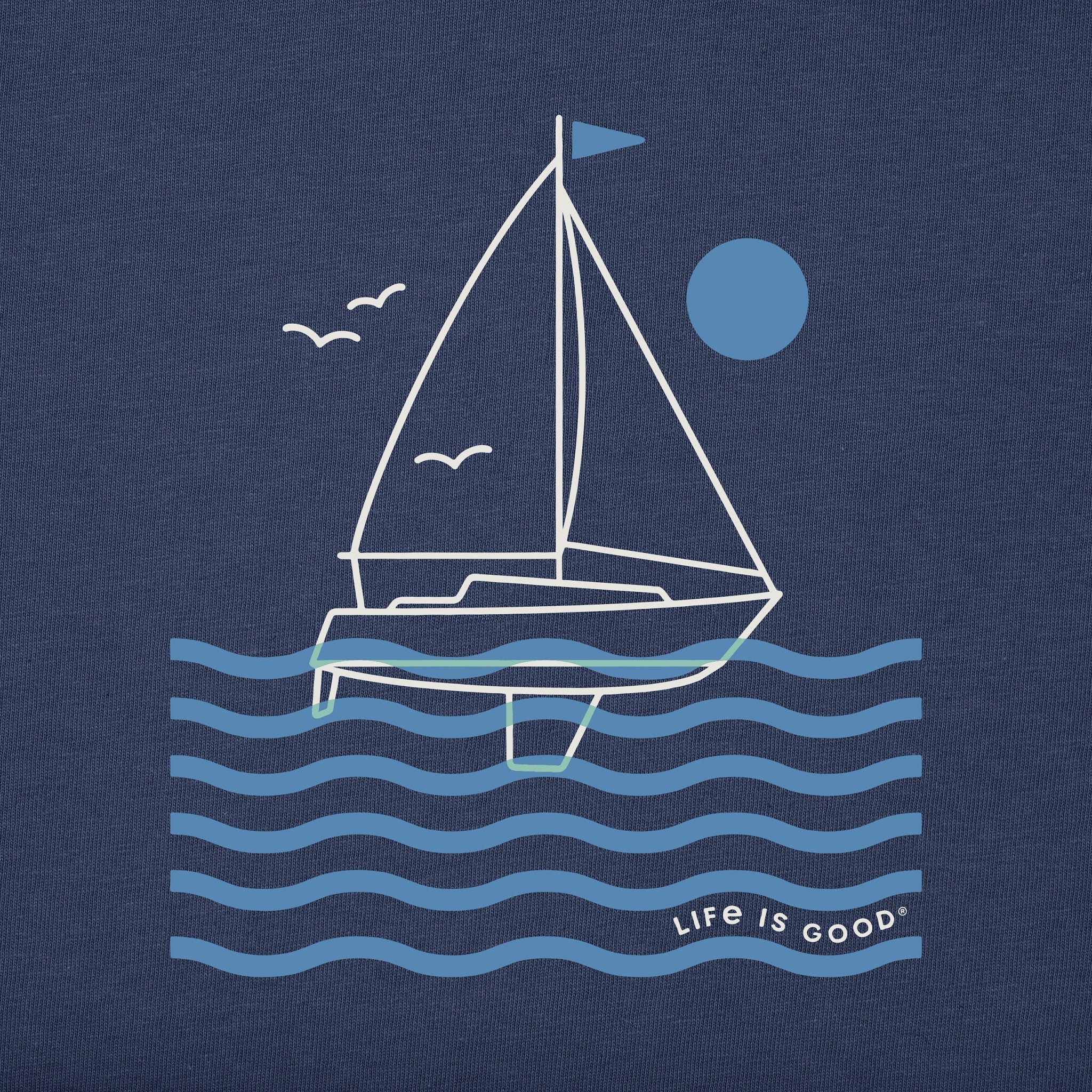 Men's Sailboat on Waves Short Sleeve Crusher Tee