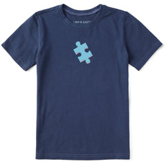 Kids Puzzle Piece Short Sleeve Crusher Tee