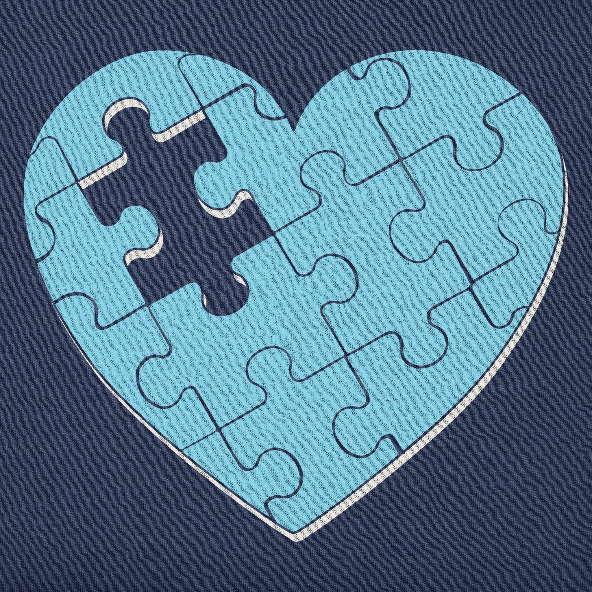 Women's Heart Puzzle Short Sleeve Crusher Vee