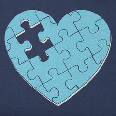 Women's Heart Puzzle Short Sleeve Crusher Vee