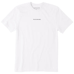 Men's Place Ear Here Text Short Sleeve Crusher Tee