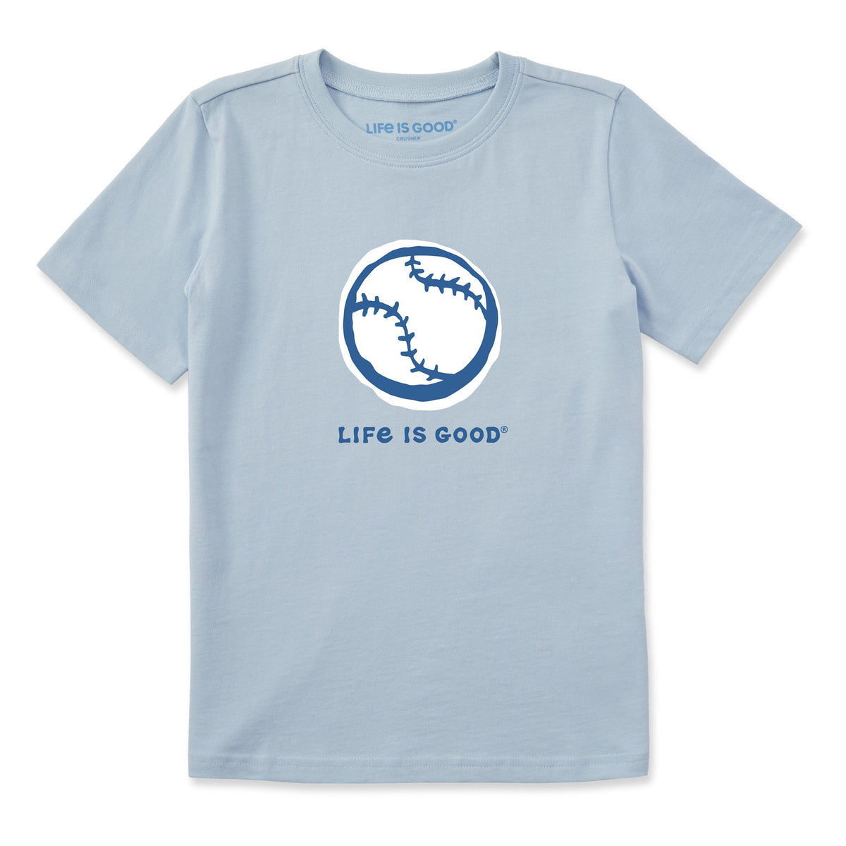 Kids Baseball Sketch Short Sleeve Crusher Tee