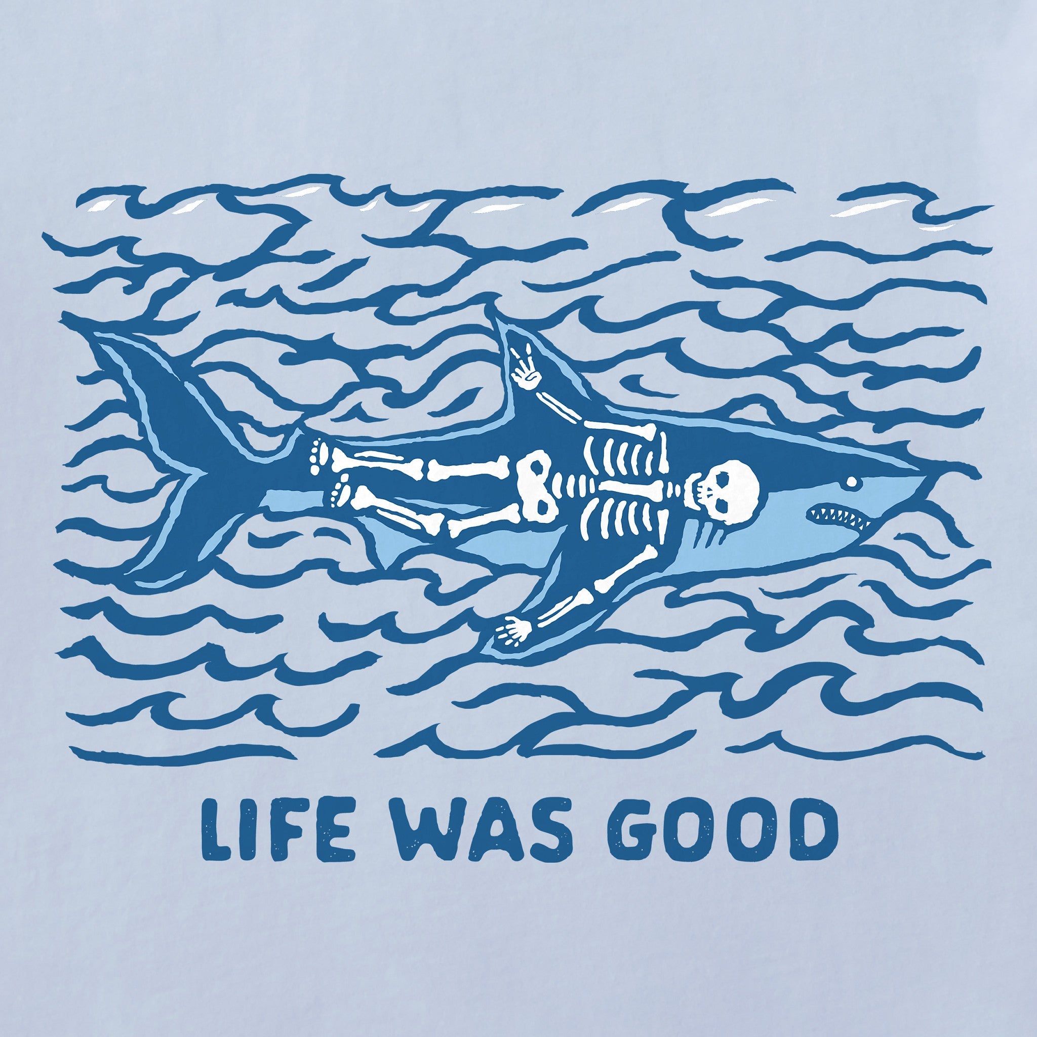 Kids Life Was Good Shark Short Sleeve Crusher Tee