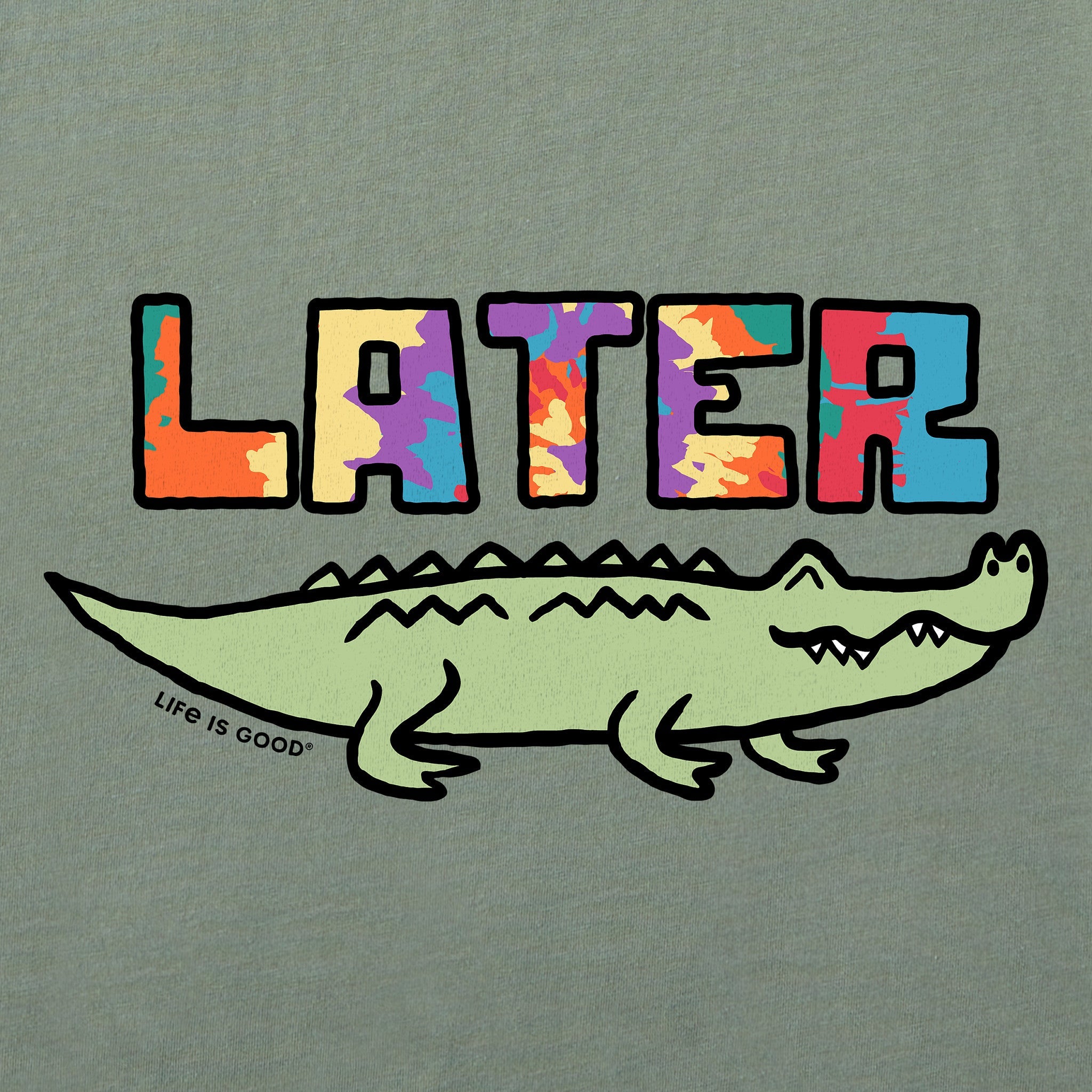 Kids Tie Dye Later Gator Short Sleeve Crusher Tee