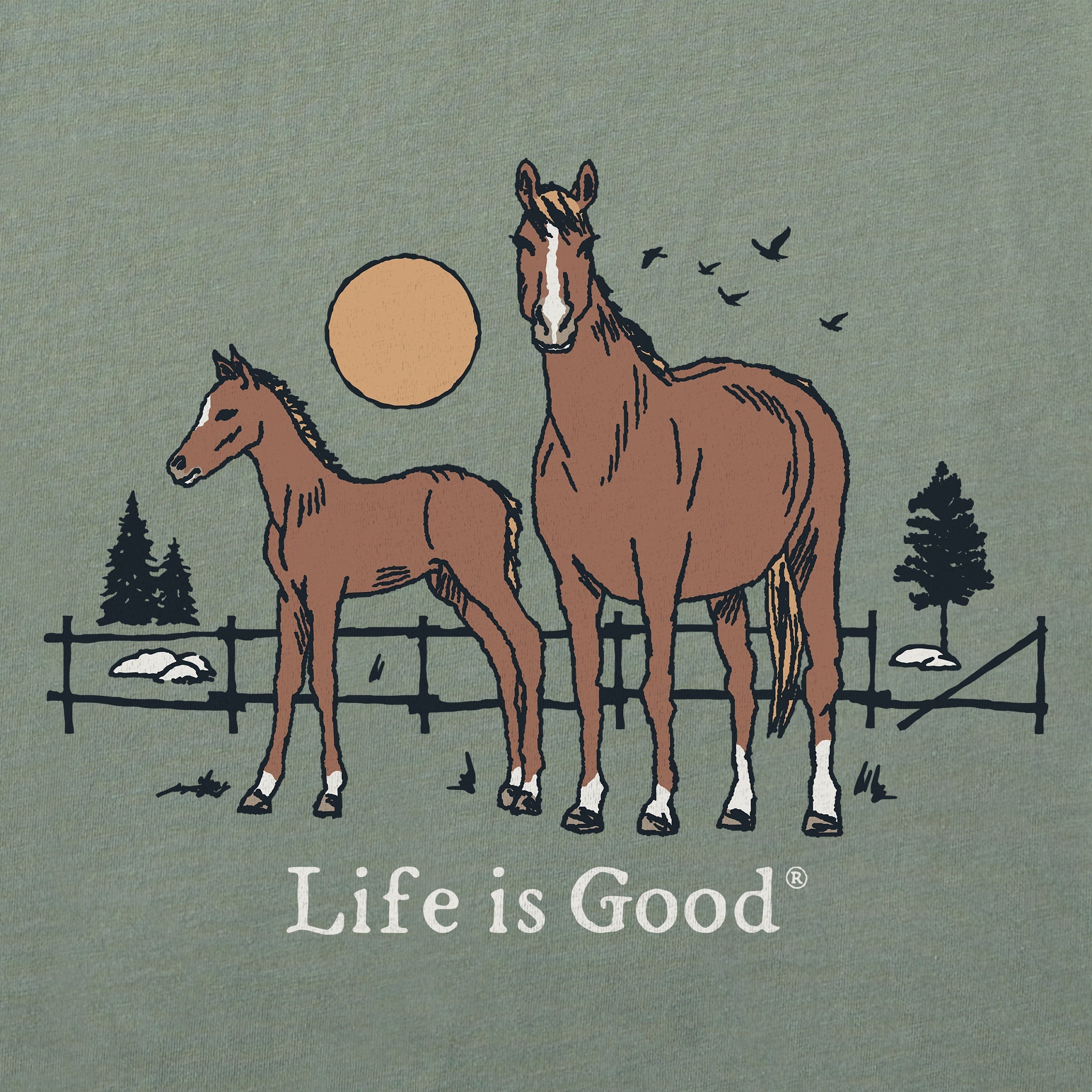 Kids Horse and Foal Short Sleeve Crusher Tee