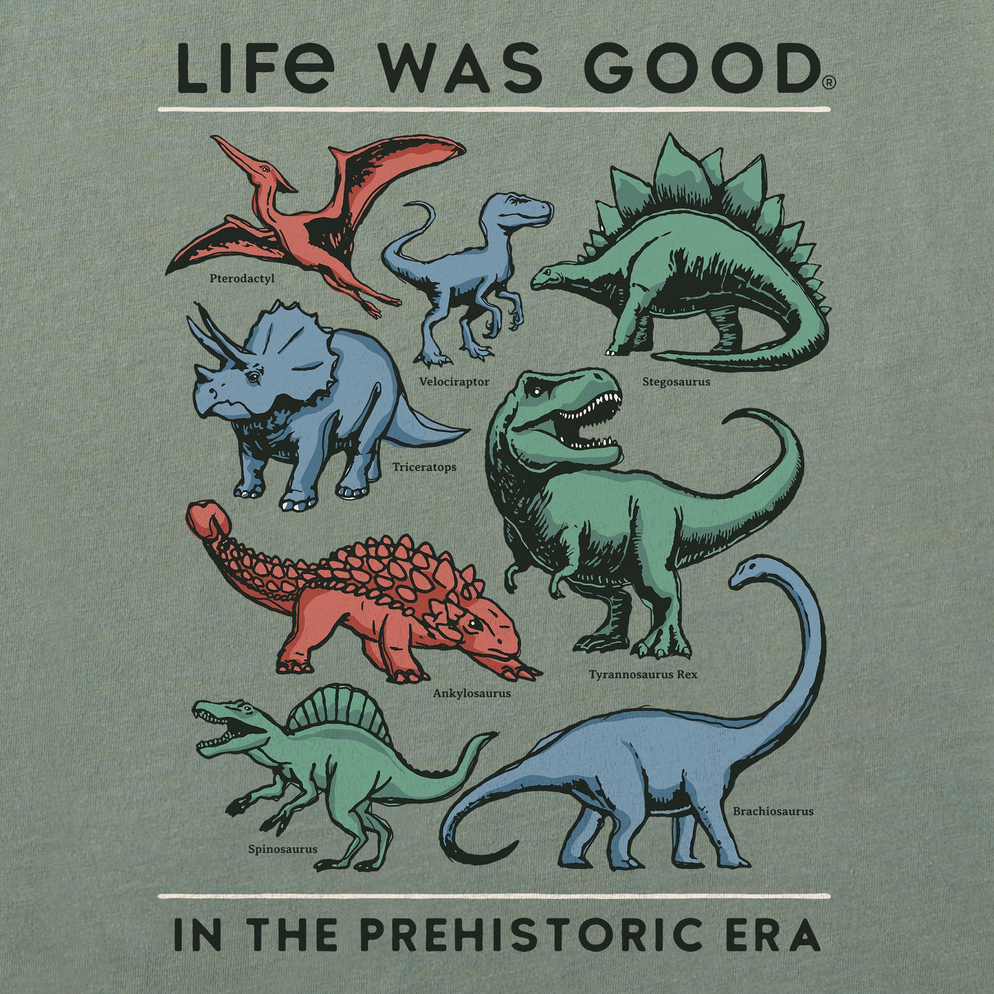 Kids Life was Good Prehistoric Era Short Sleeve Crusher Tee