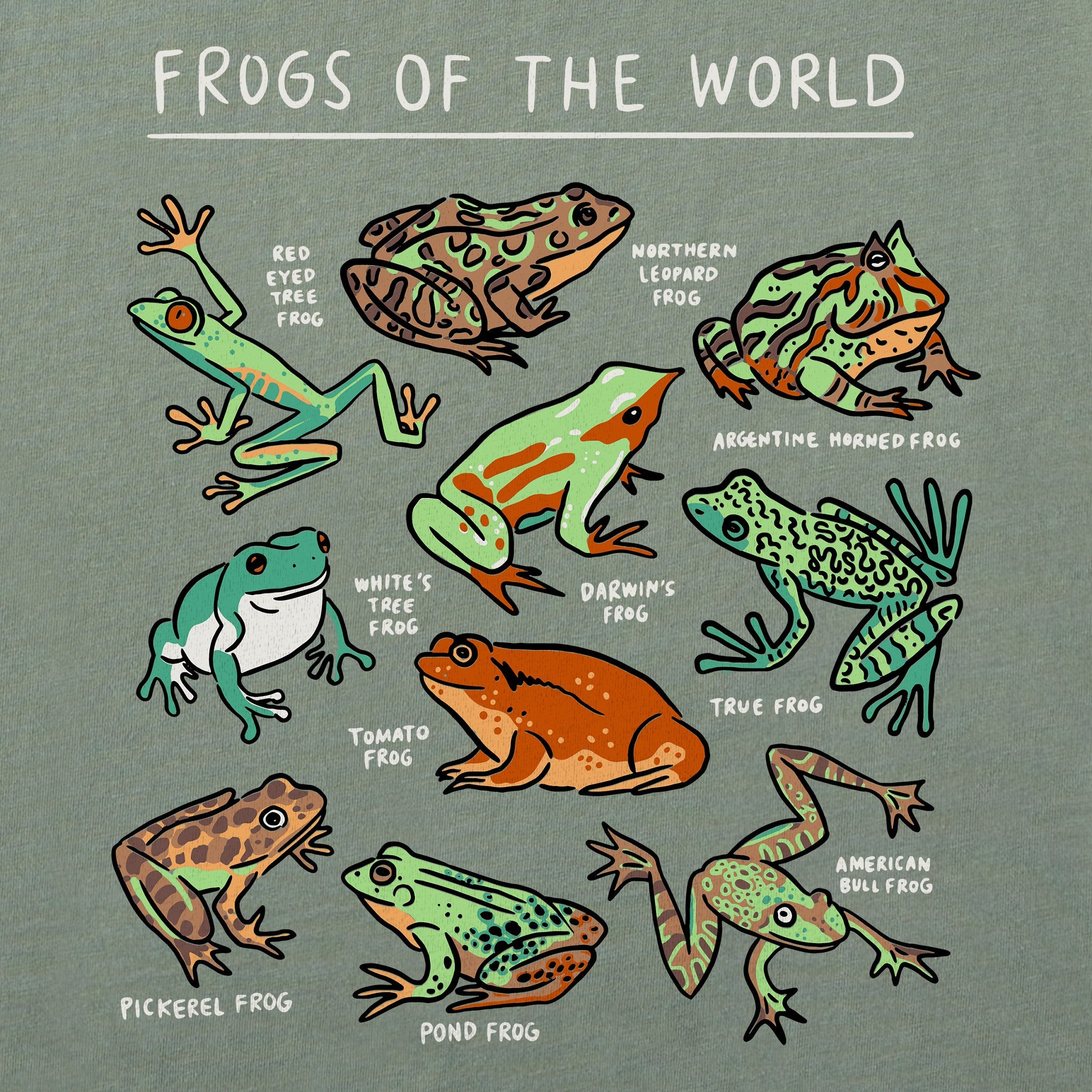 Kids Frogs of the World Short Sleeve Crusher Tee