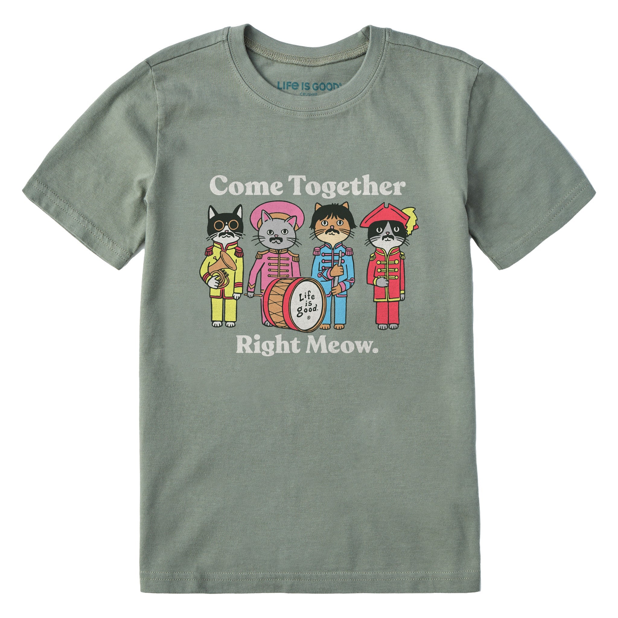 Kids Come Together Right Meow Short Sleeve Crusher Tee