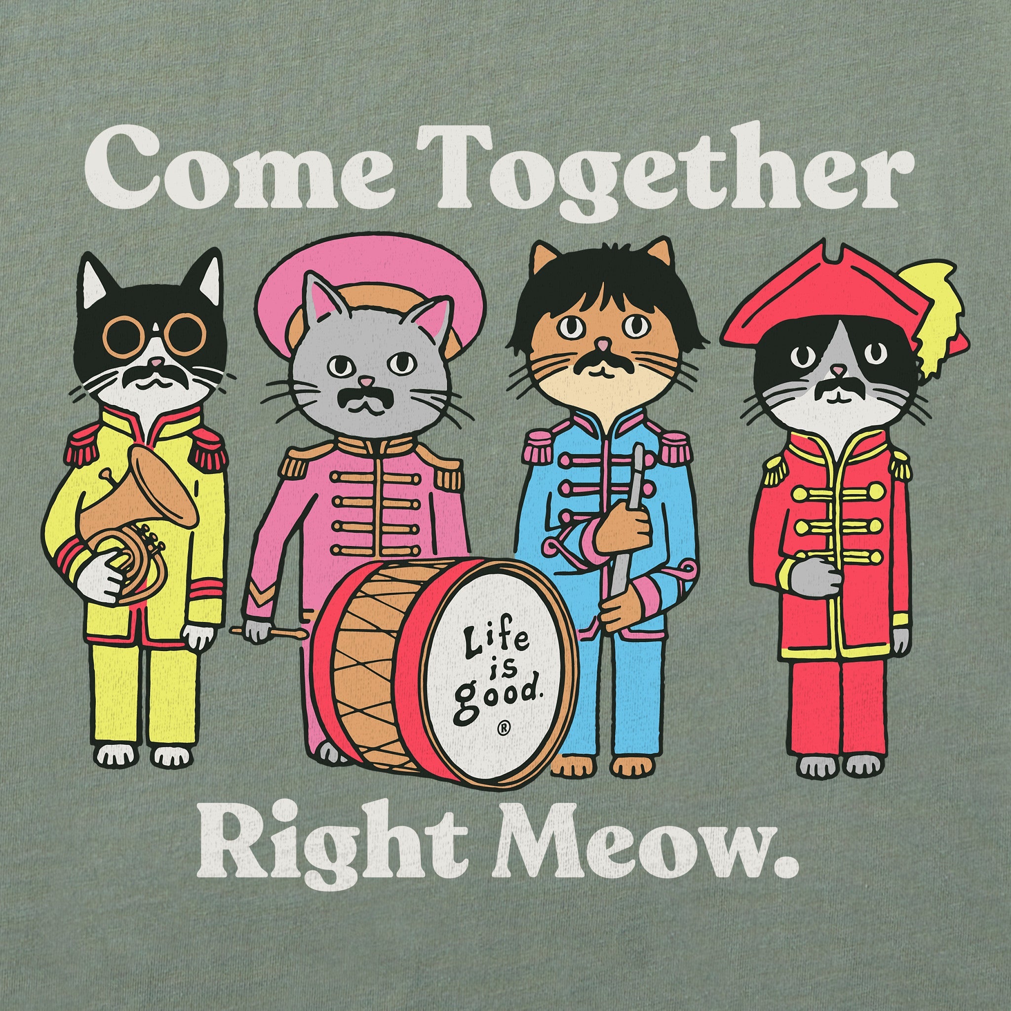 Kids Come Together Right Meow Short Sleeve Crusher Tee