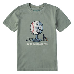 Kids Huge Baseball Fan Short Sleeve Crusher Tee