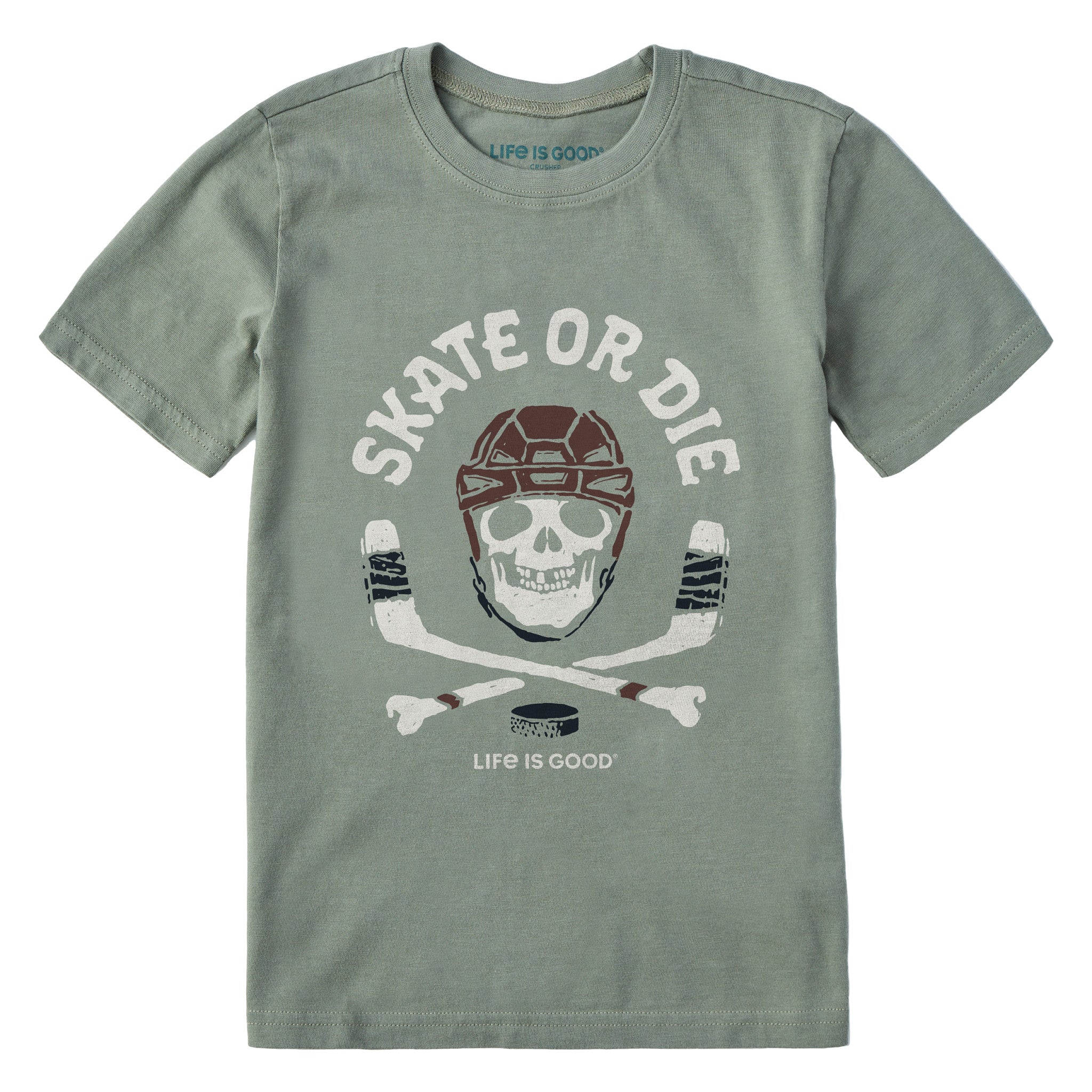Kids Skate or Die Hockey Short Sleeve Crusher Tee
