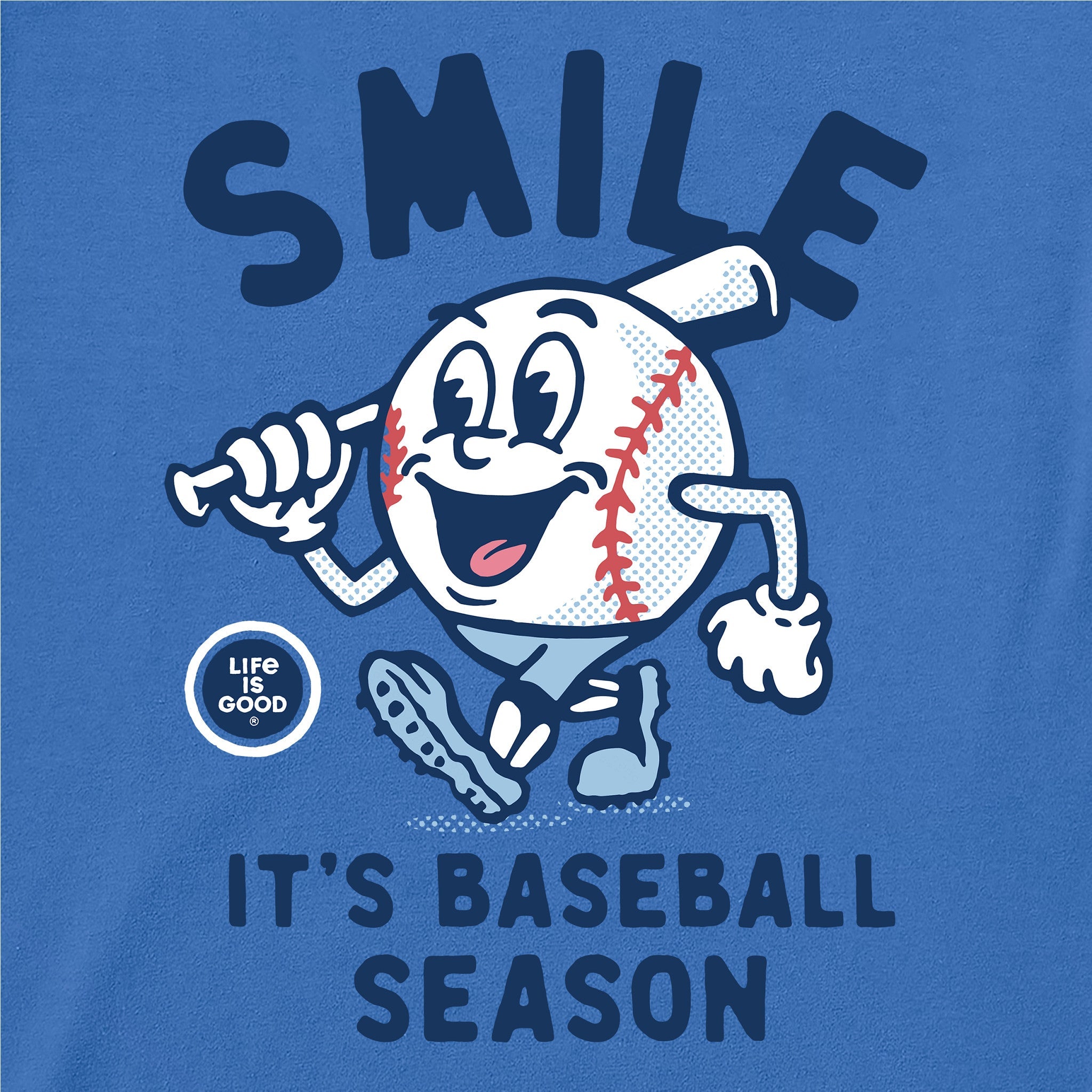 Men's Smile It's Baseball Season Mascot Short Sleeve Crusher Tee