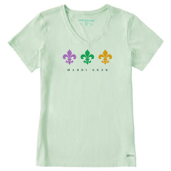 Women's Fleur De Lis Trio Short Sleeve Crusher Vee