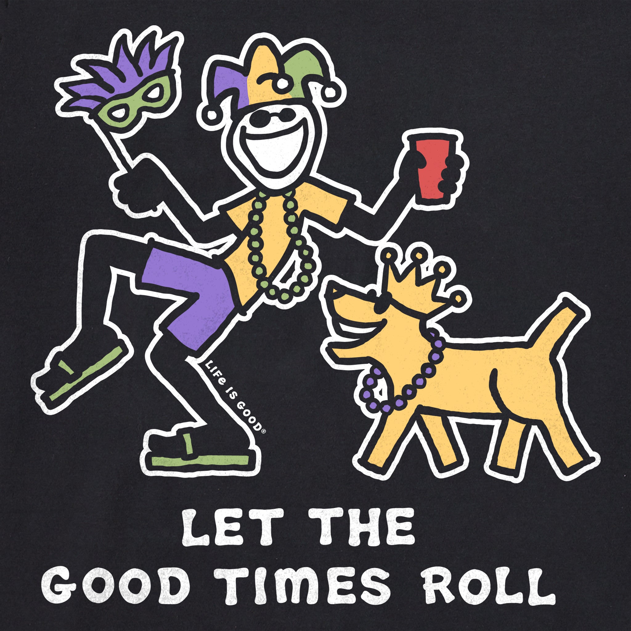 Men's Let the Good Times Roll Jake Rocket Short Sleeve Crusher Tee