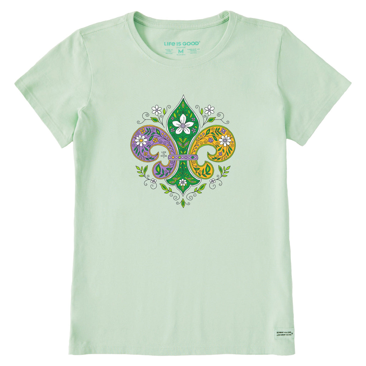 Women's Doodle Fleur de Lis Short Sleeve Crusher Tee