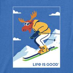 Women's Downhill Ski Moose Short Sleeve Crusher Tee