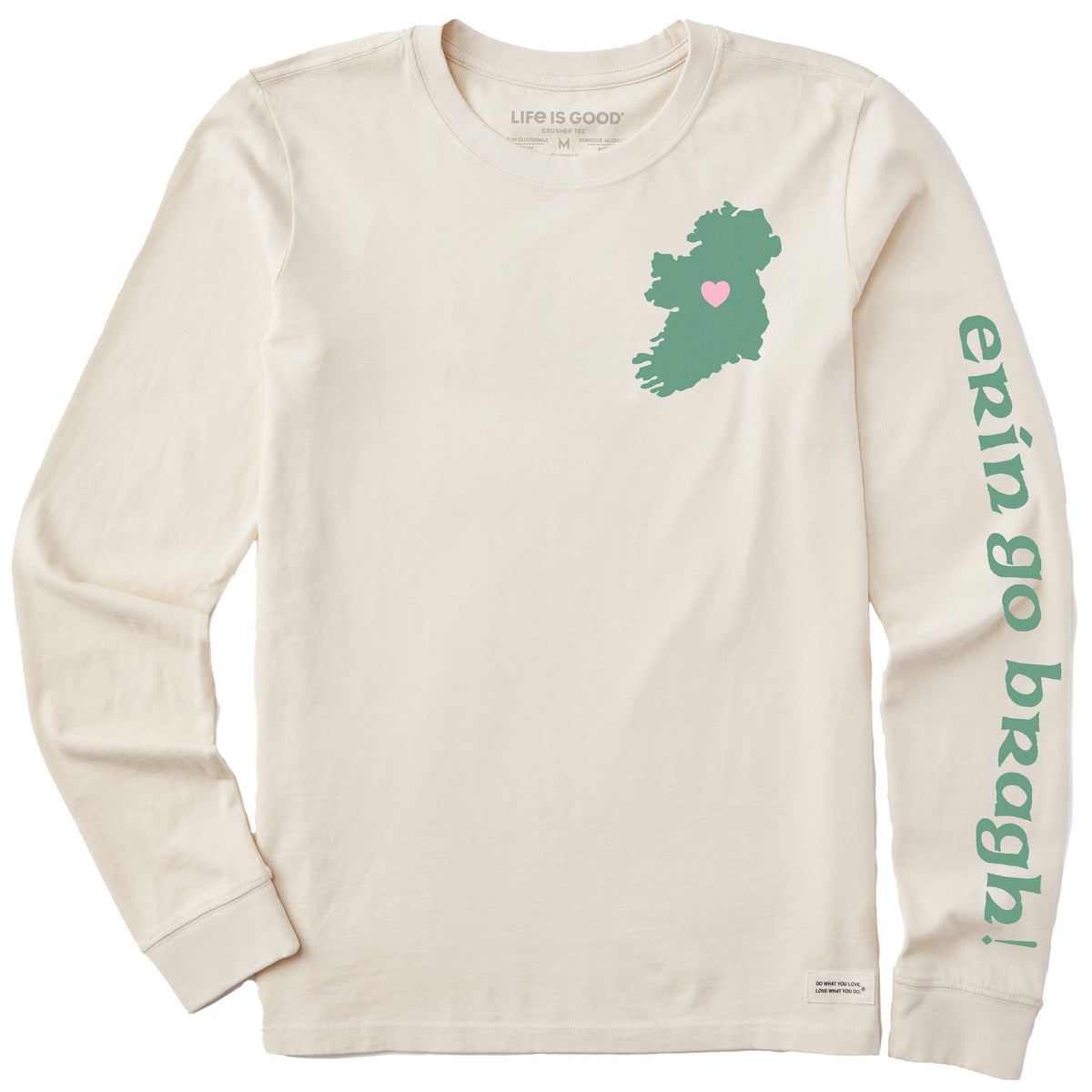 Women's Erin Go Bragh Ireland Heart Long Sleeve Crusher Tee