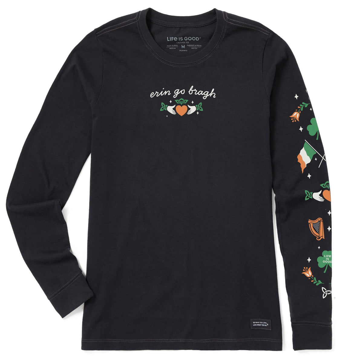 Women's Erin Go Bragh Claddagh Long Sleeve Crusher Tee