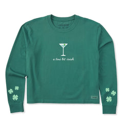 Women's A Tini Bit Irish Long Sleeve Crusher Boxy Tee