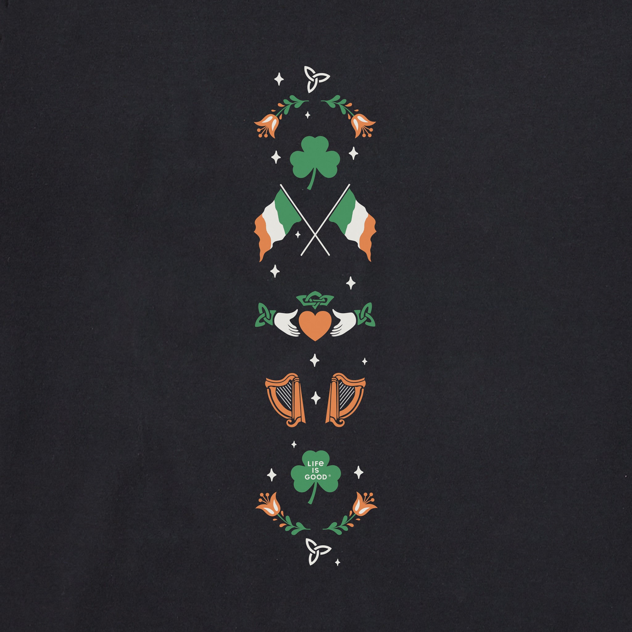 Women's Erin Go Bragh Claddagh Long Sleeve Crusher Boxy Tee