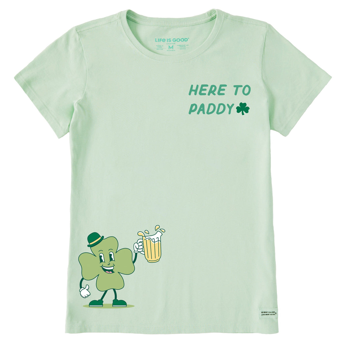 Women's Here to Paddy Shamrock Short Sleeve Crusher Tee