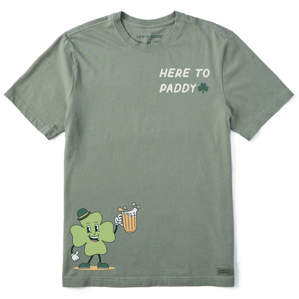 Men's Here to Paddy Shamrock Short Sleeve Crusher Tee