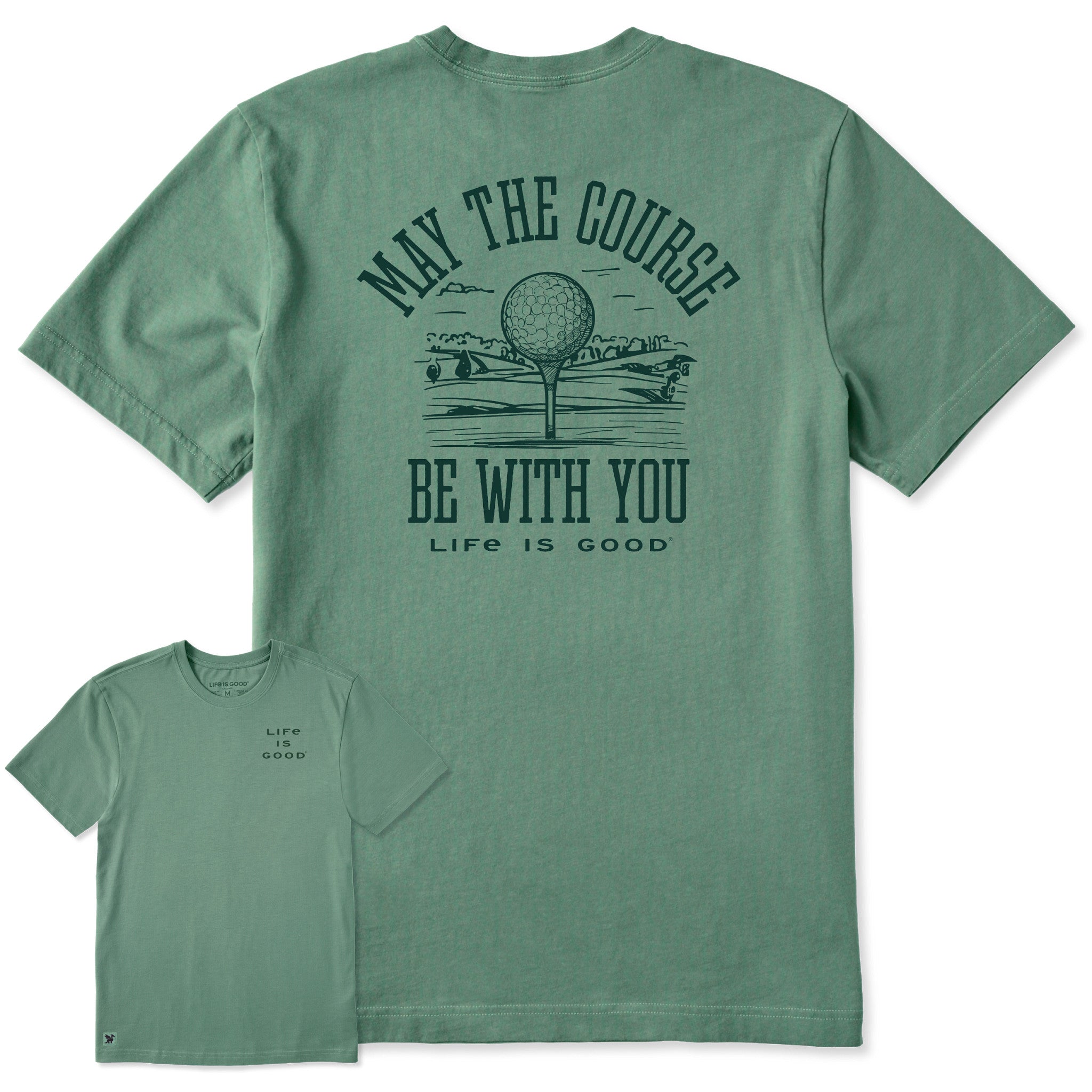 Men's May the Course be WIth You Golf Short Sleeve Crusher Tee