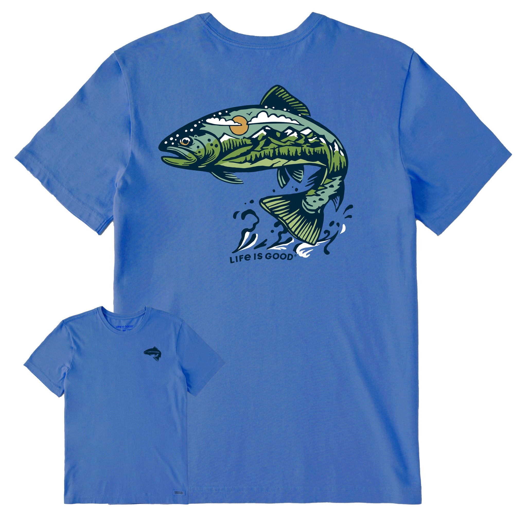 Men's Jumping Fishscape Short Sleeve Crusher Tee