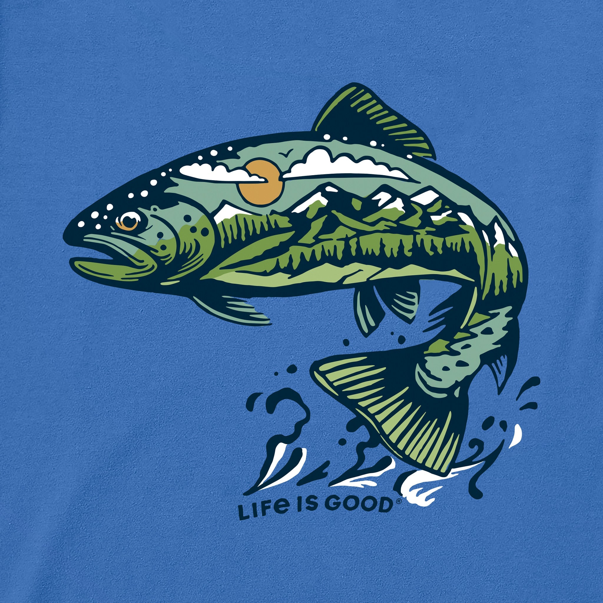 Men's Jumping Fishscape Short Sleeve Crusher Tee