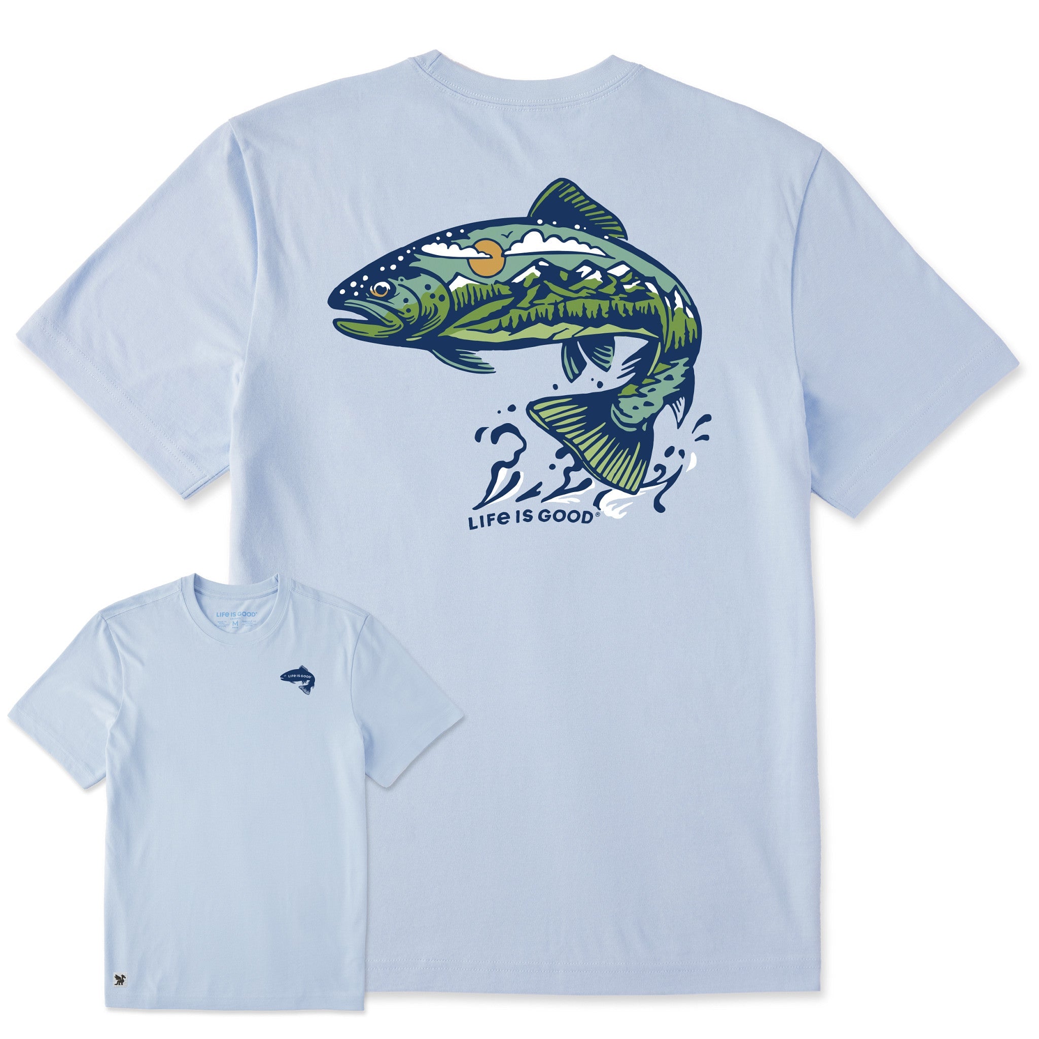 Men's Jumping Fishscape Short Sleeve Crusher Tee