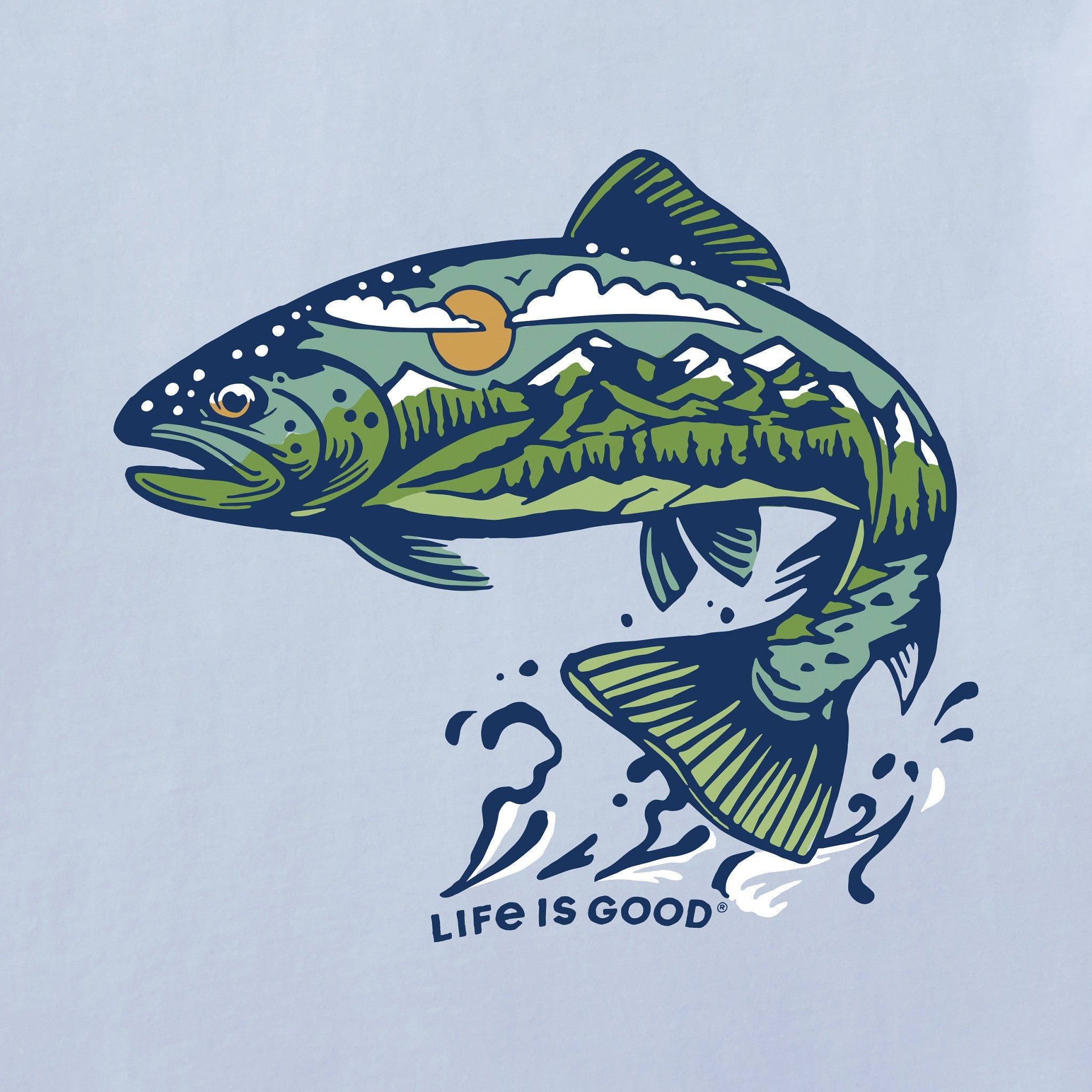 Men's Jumping Fishscape Short Sleeve Crusher Tee