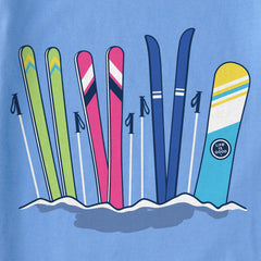 Kids Skis Stuck in Snow Short Sleeve Crusher Tee