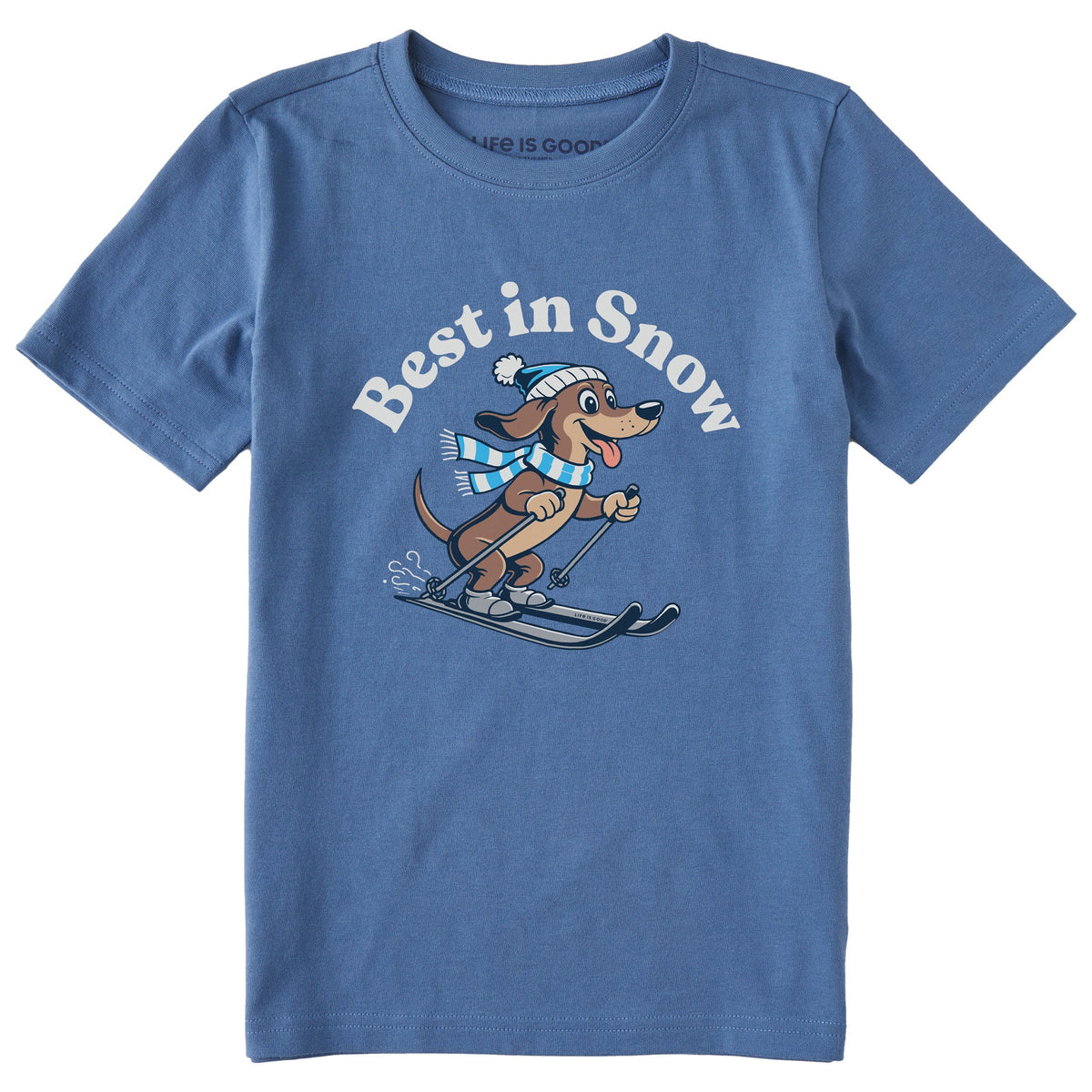 Kids Best in Snow Dachshund Short Sleeve Crusher Tee