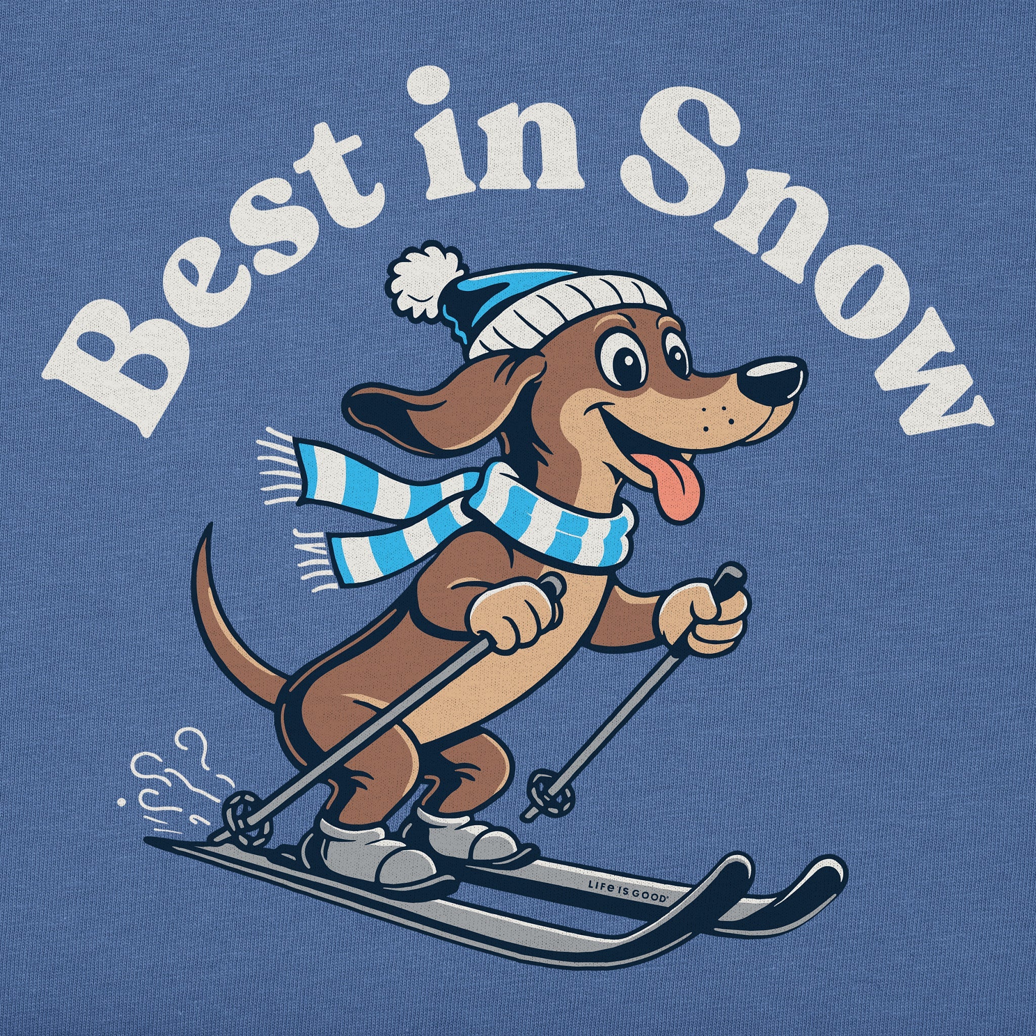 Kids Best in Snow Dachshund Short Sleeve Crusher Tee