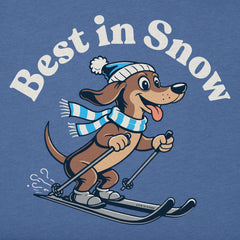 Kids Best in Snow Dachshund Short Sleeve Crusher Tee