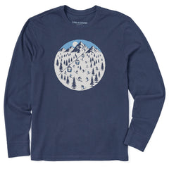 Men's Ski Mountain From Afar Long Sleeve Crusher Tee