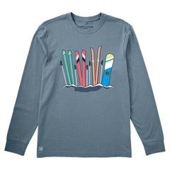 Men's Skis Stuck in Snow Long Sleeve Crusher Tee