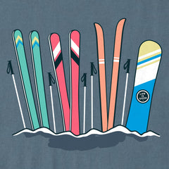 Men's Skis Stuck in Snow Long Sleeve Crusher Tee