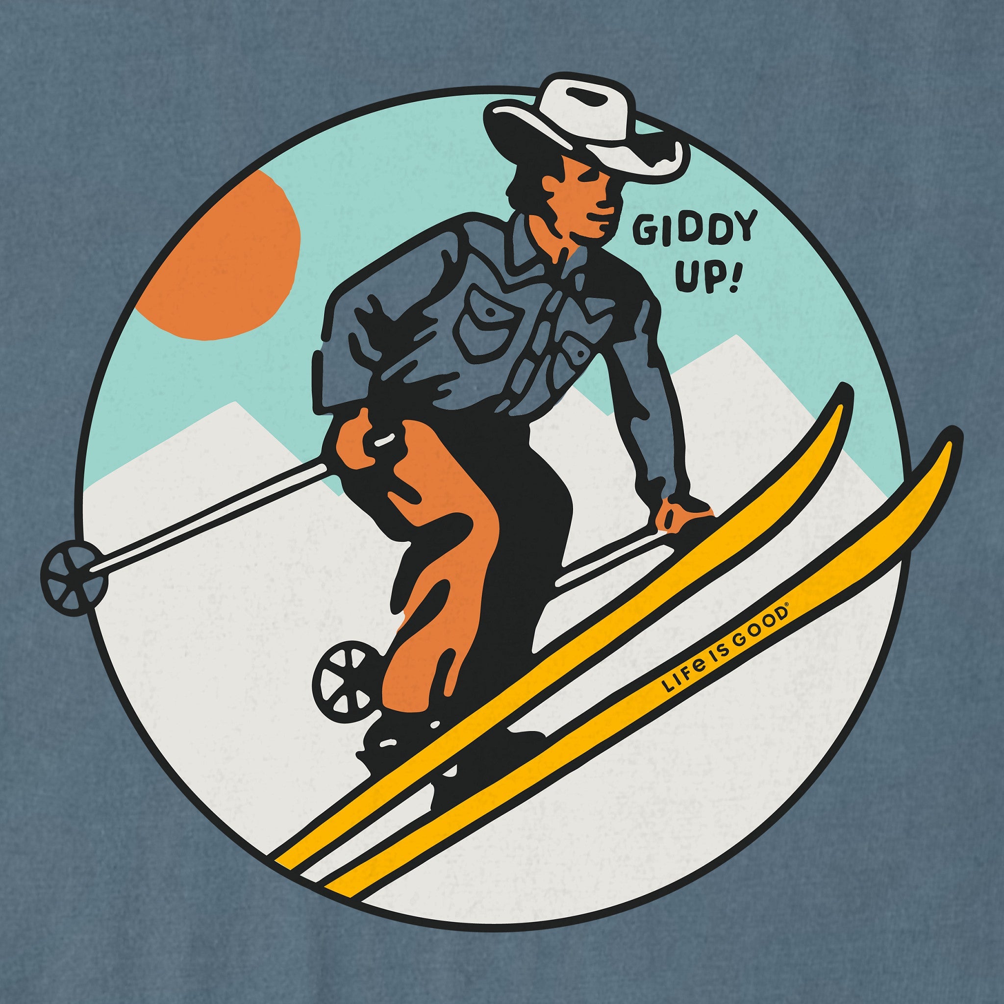 Men's Giddy Up Cowboy Ski Short Sleeve Crusher Tee