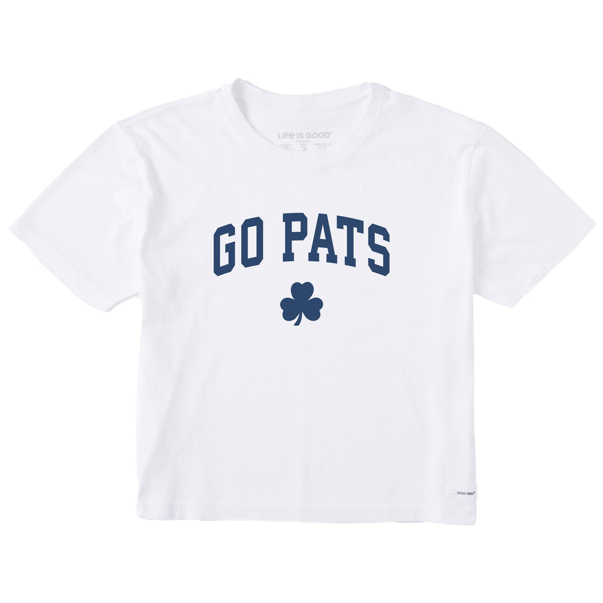 Women's Go Pats Arch Short Sleeve Crusher Boxy Tee
