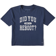 Women's Did You Reboot Arch Short Sleeve Crusher Boxy Tee
