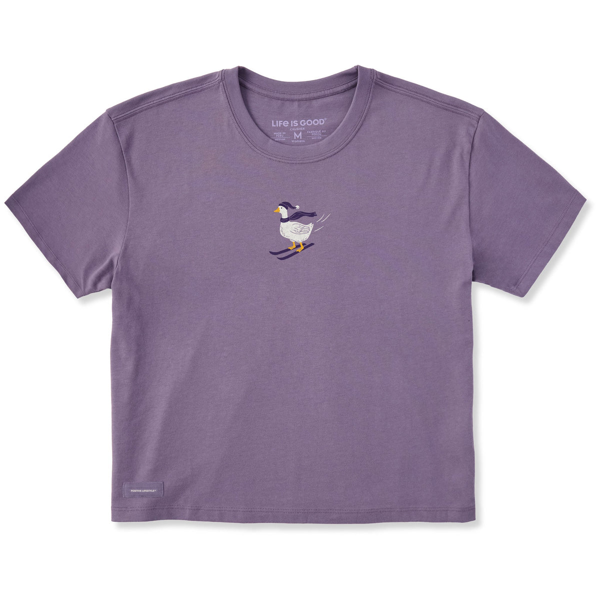 Women's Goose on Skis Short Sleeve Crusher Boxy Tee
