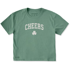 Women's Cheers Shamrock Arch Short Sleeve Crusher Boxy Tee