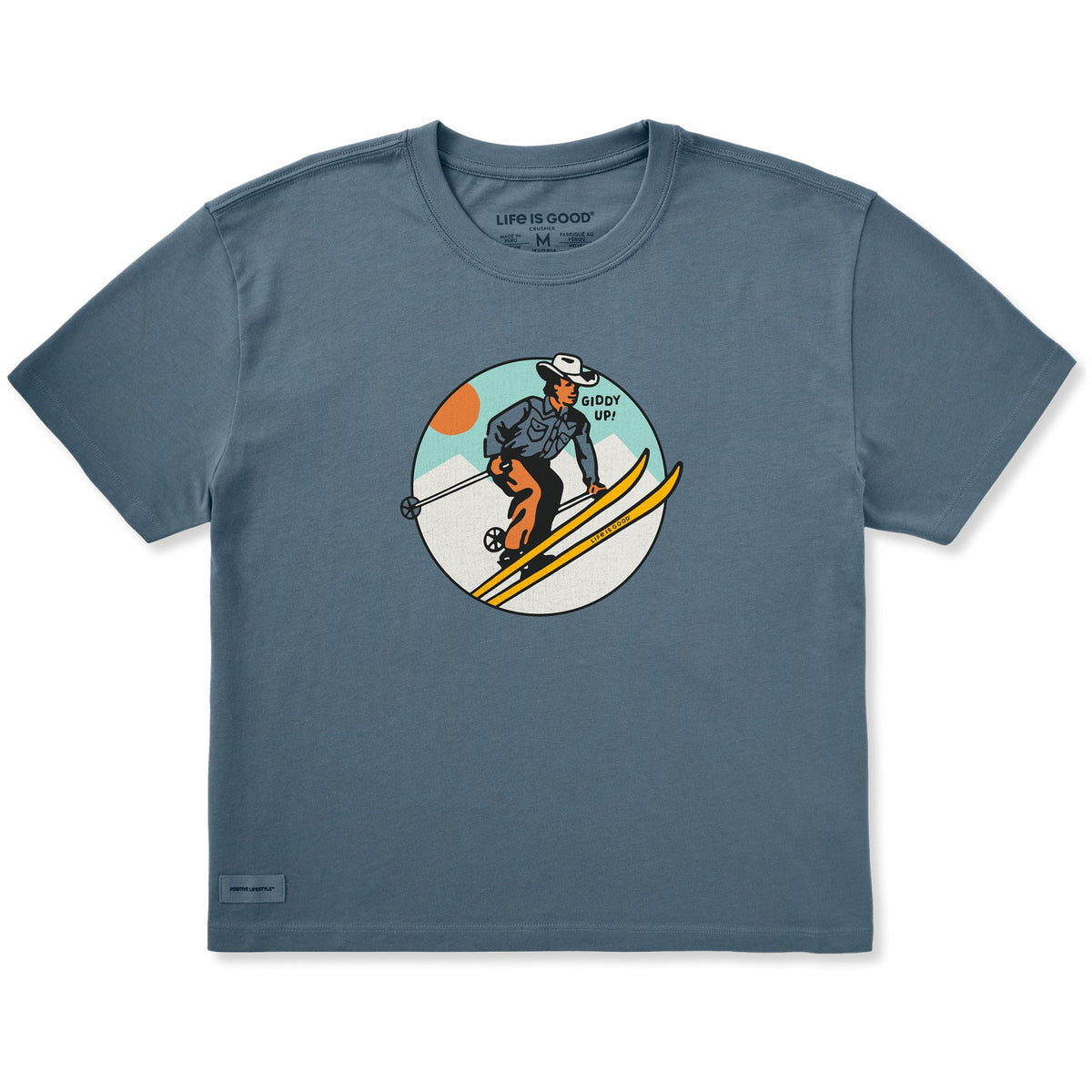 Women's Giddy Up Cowboy Ski Short Sleeve Crusher Boxy Tee